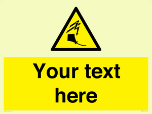 Custom warning kite flying near powerlines